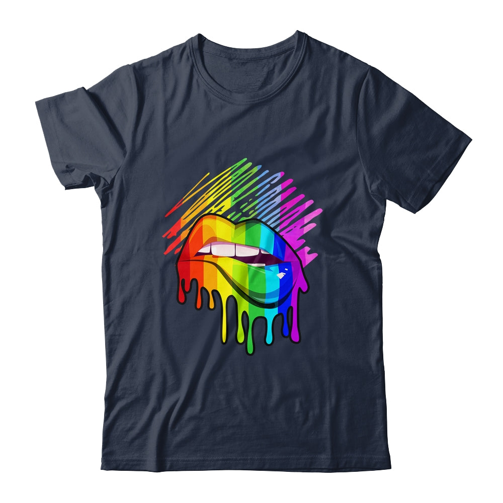 Rainbow Lips LGBTQ LGBT Pride Month Rainbow Flag Shirt & Tank Top | siriusteestore