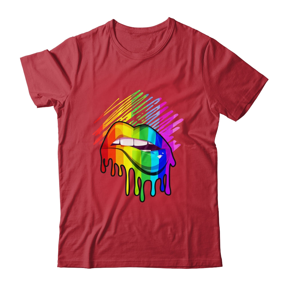 Rainbow Lips LGBTQ LGBT Pride Month Rainbow Flag Shirt & Tank Top | siriusteestore