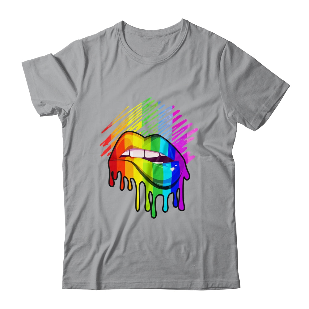 Rainbow Lips LGBTQ LGBT Pride Month Rainbow Flag Shirt & Tank Top | siriusteestore