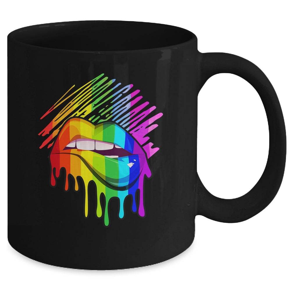 Rainbow Lips LGBTQ LGBT Pride Month Rainbow Flag Mug | siriusteestore