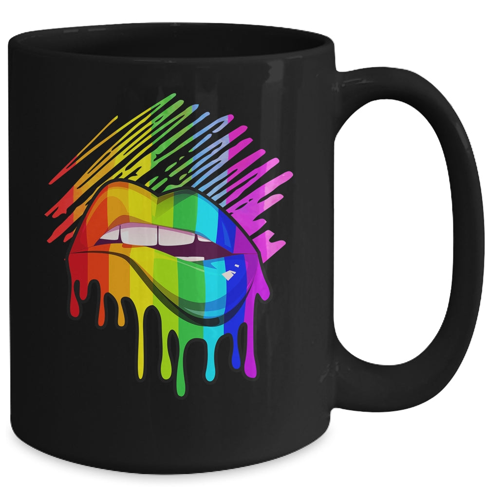 Rainbow Lips LGBTQ LGBT Pride Month Rainbow Flag Mug | siriusteestore