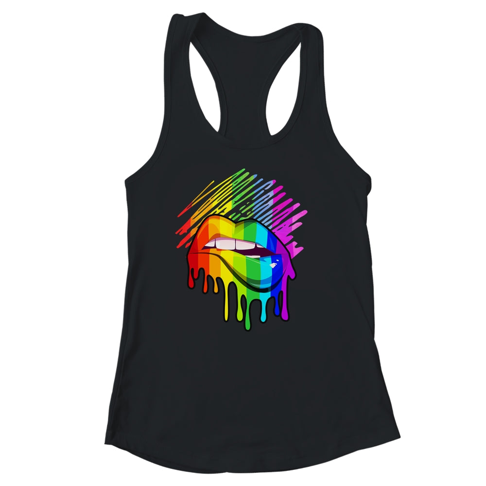 Rainbow Lips LGBTQ LGBT Pride Month Rainbow Flag Shirt & Tank Top | siriusteestore