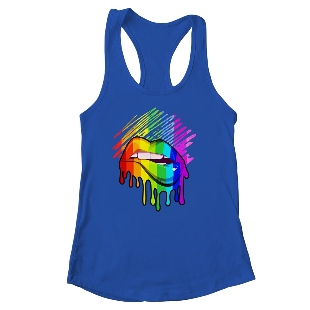 Rainbow Lips LGBTQ LGBT Pride Month Rainbow Flag Shirt & Tank Top | siriusteestore