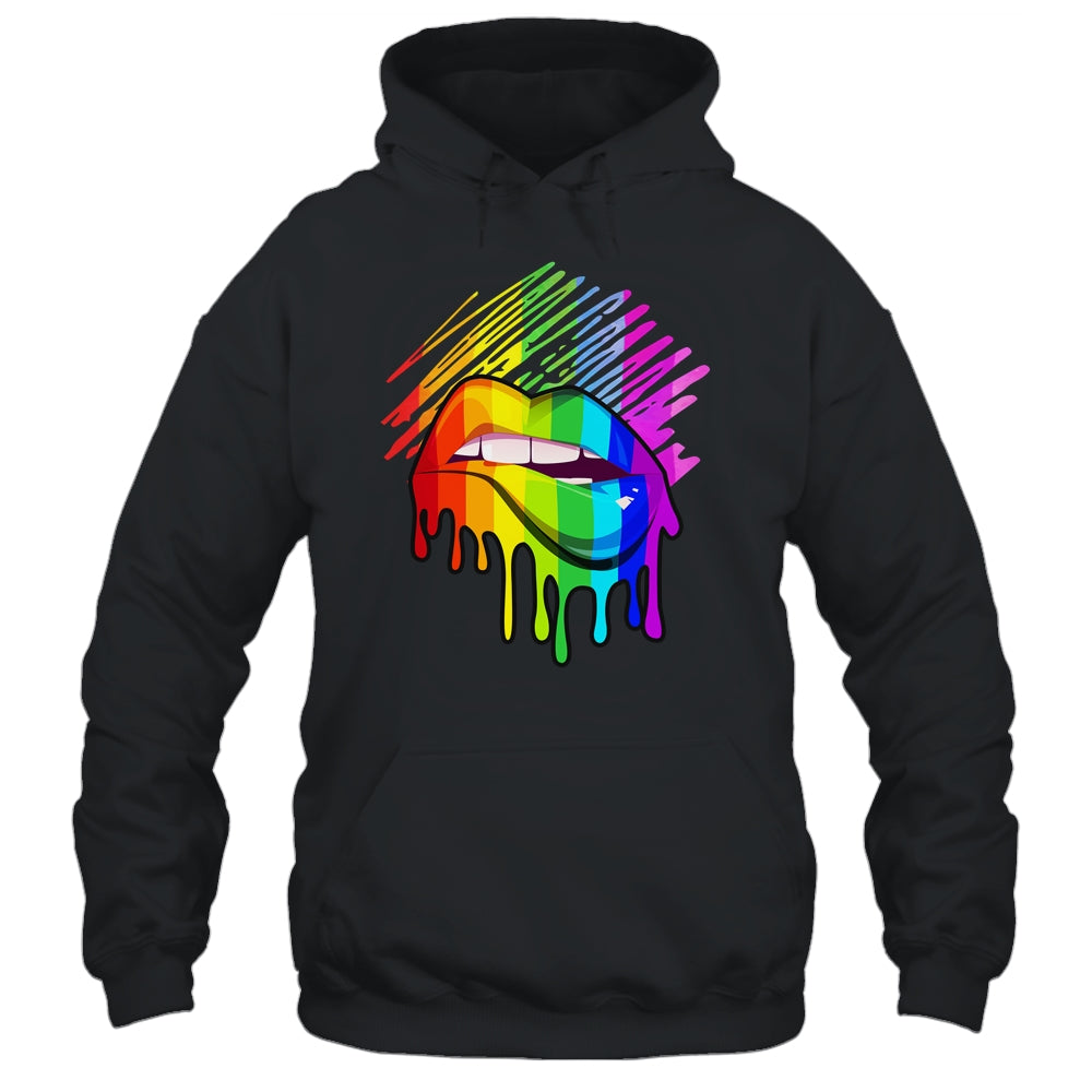 Rainbow Lips LGBTQ LGBT Pride Month Rainbow Flag Shirt & Tank Top | siriusteestore