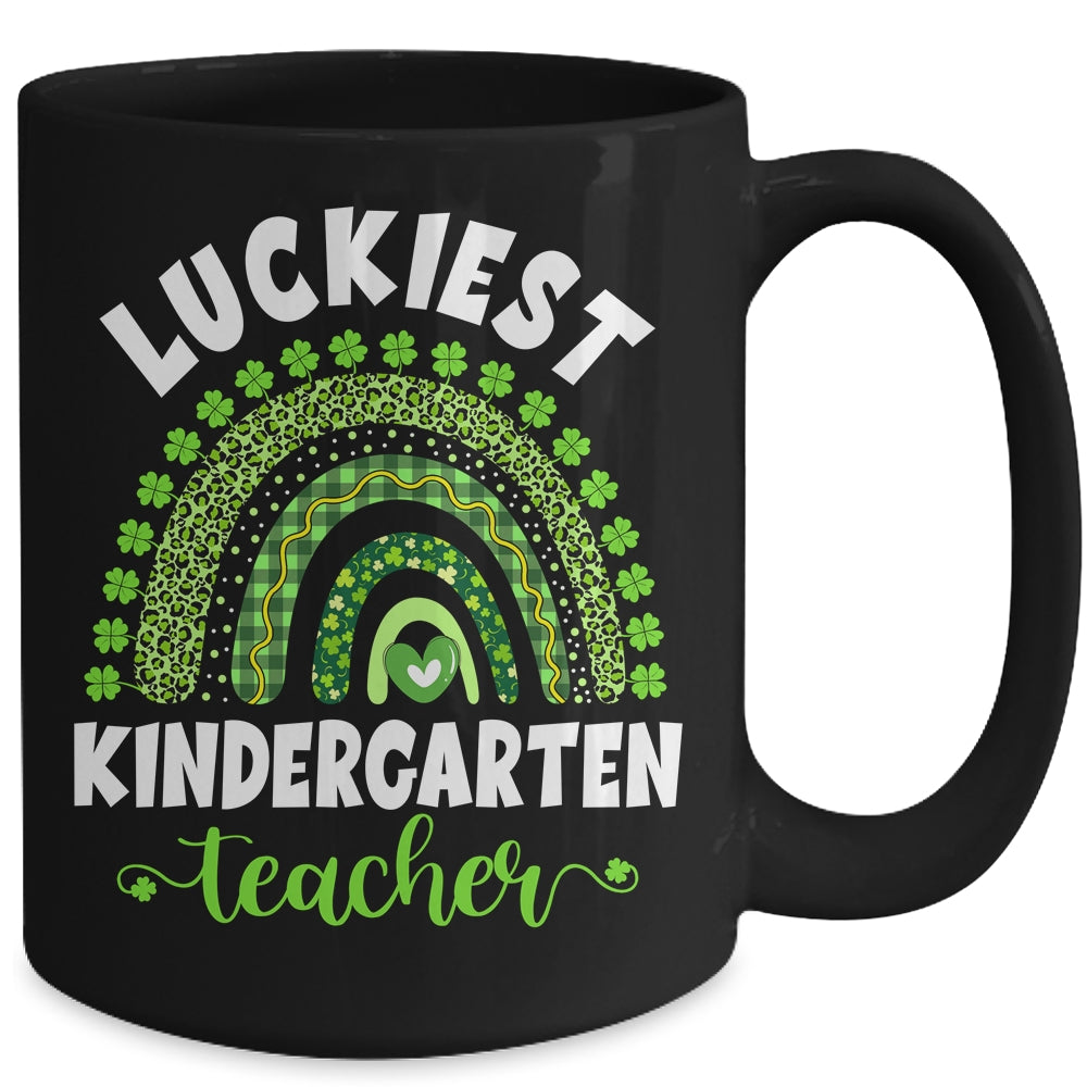 Rainbow Luckiest Kindergarten Teacher Ever St Patricks Day Mug | siriusteestore