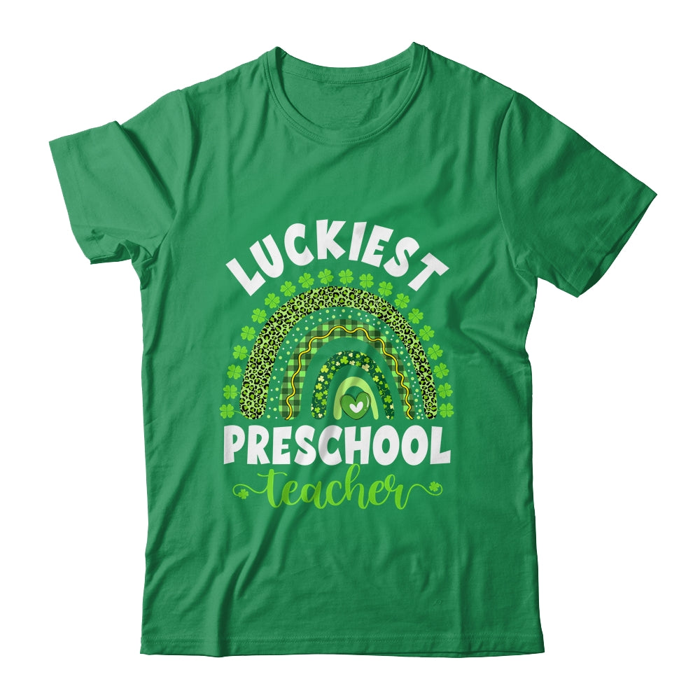 Rainbow Luckiest Preschool Teacher Ever St Patricks Day Shirt & Hoodie | siriusteestore