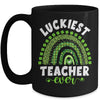 Rainbow Luckiest Teacher Ever Funny St Patricks Day Mug | siriusteestore