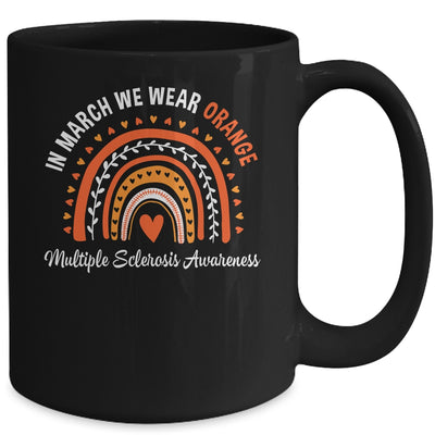 Rainbow Orange Ribbon Warrior Multiple Sclerosis Awareness Mug | siriusteestore