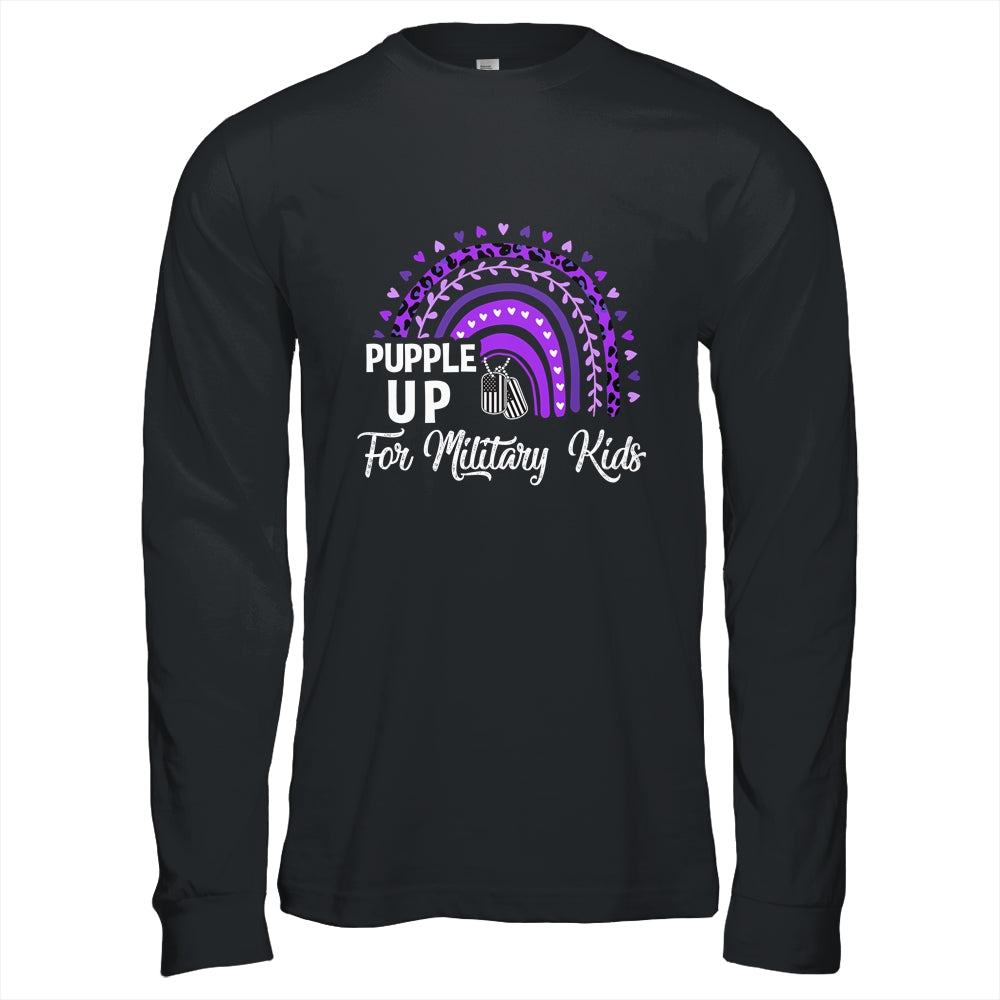 Rainbow Purple up for Military Kids Military Child Month Shirt & Hoodie | siriusteestore