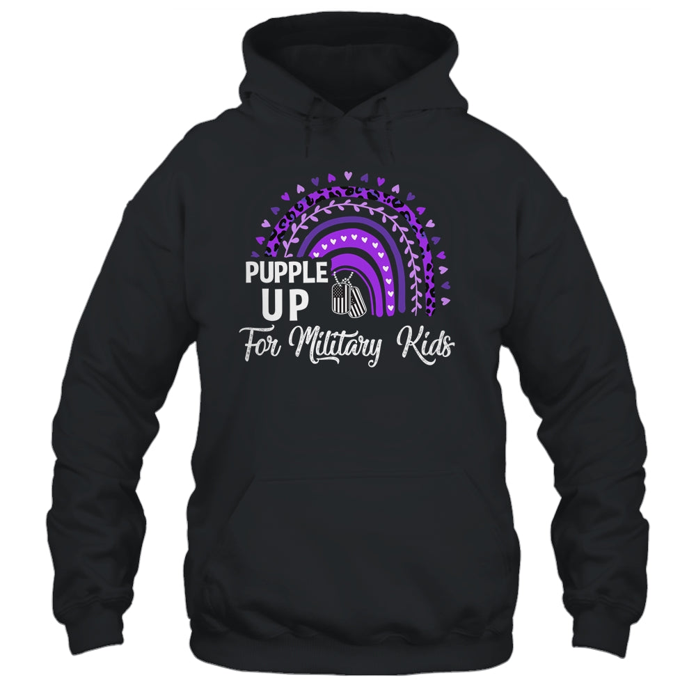 Rainbow Purple up for Military Kids Military Child Month Shirt & Hoodie | siriusteestore