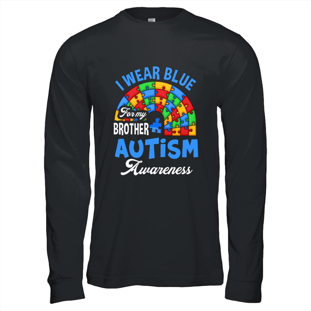 Rainbow Puzzle I Wear Blue For Brother Autism Awareness Shirt & Hoodie | siriusteestore