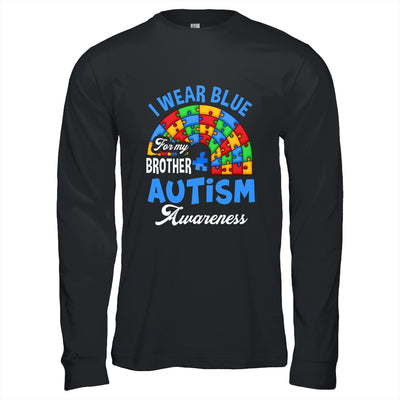 Rainbow Puzzle I Wear Blue For Brother Autism Awareness Shirt & Hoodie | siriusteestore