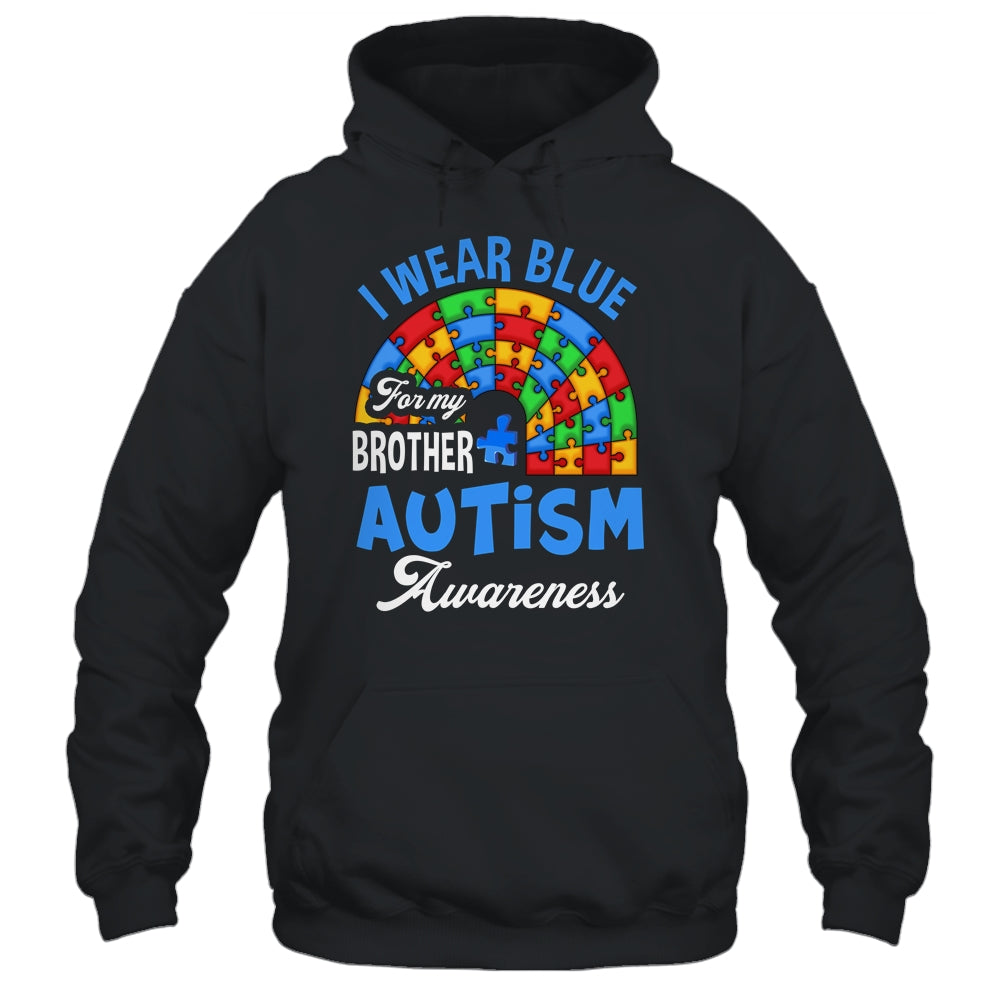 Rainbow Puzzle I Wear Blue For Brother Autism Awareness Shirt & Hoodie | siriusteestore