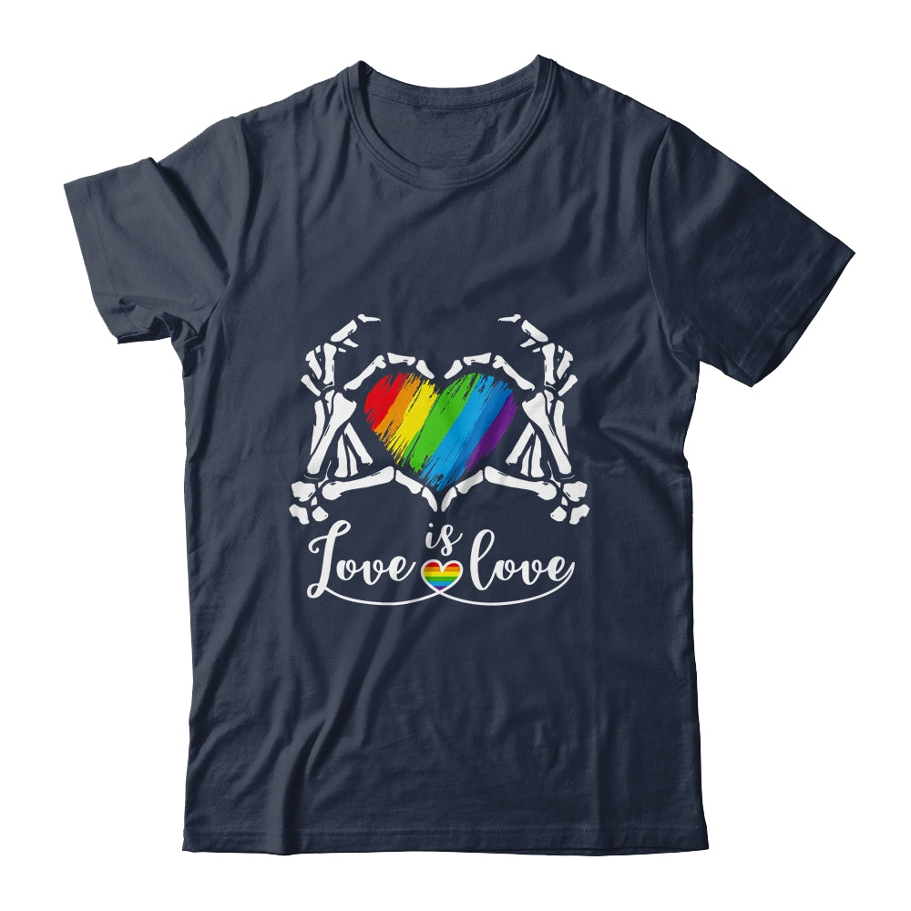 Rainbow Skeleton Heart Love Is Love LGBT Gay Lesbian Pride Shirt & Tank Top | siriusteestore