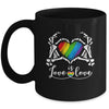 Rainbow Skeleton Heart Love Is Love LGBT Gay Lesbian Pride Mug | siriusteestore