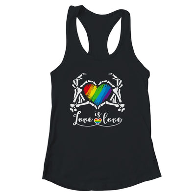 Rainbow Skeleton Heart Love Is Love LGBT Gay Lesbian Pride Shirt & Tank Top | siriusteestore