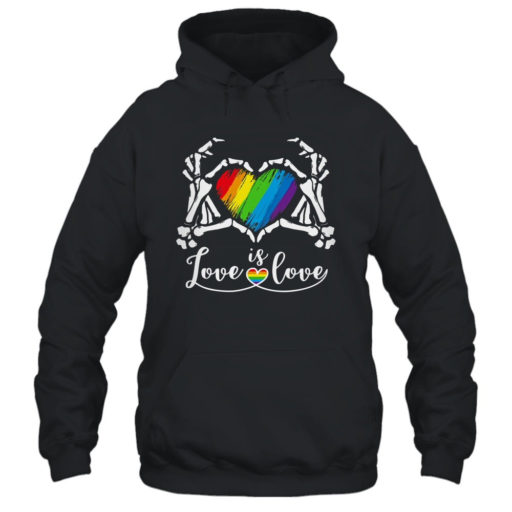 Rainbow Skeleton Heart Love Is Love LGBT Gay Lesbian Pride Shirt & Tank Top | siriusteestore