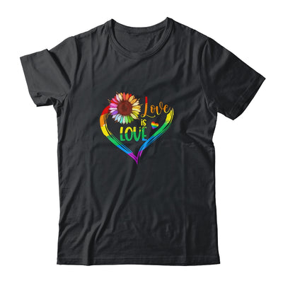 Rainbow Sunflower Heart Love Is Love LGBT Gay Lesbian Pride Shirt & Tank Top | siriusteestore