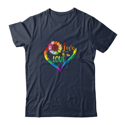 Rainbow Sunflower Heart Love Is Love LGBT Gay Lesbian Pride Shirt & Tank Top | siriusteestore