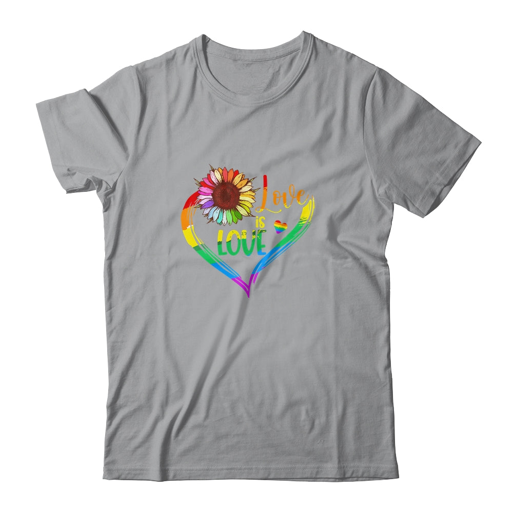 Rainbow Sunflower Heart Love Is Love LGBT Gay Lesbian Pride Shirt & Tank Top | siriusteestore