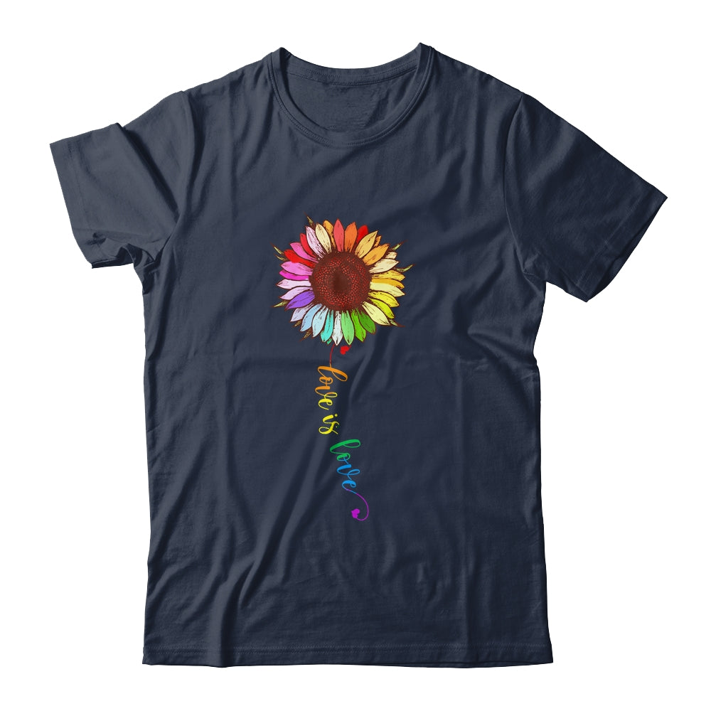 Rainbow Sunflower Love Is Love LGBT Gay Lesbian Pride Shirt & Tank Top | siriusteestore