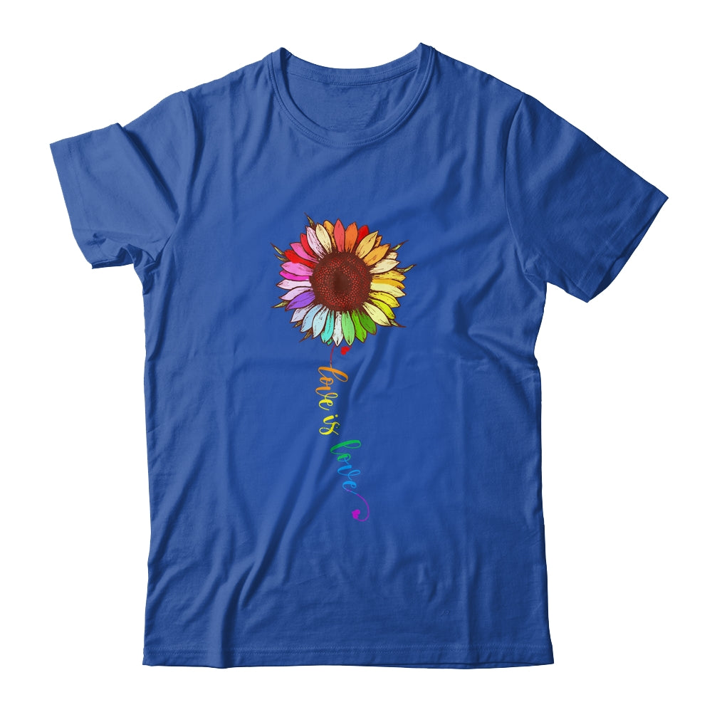 Rainbow Sunflower Love Is Love LGBT Gay Lesbian Pride Shirt & Tank Top | siriusteestore