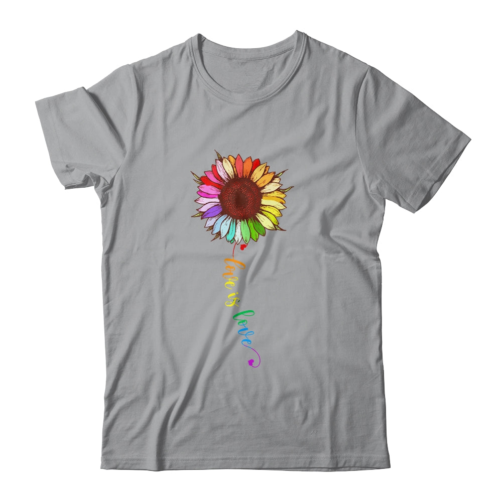 Rainbow Sunflower Love Is Love LGBT Gay Lesbian Pride Shirt & Tank Top | siriusteestore