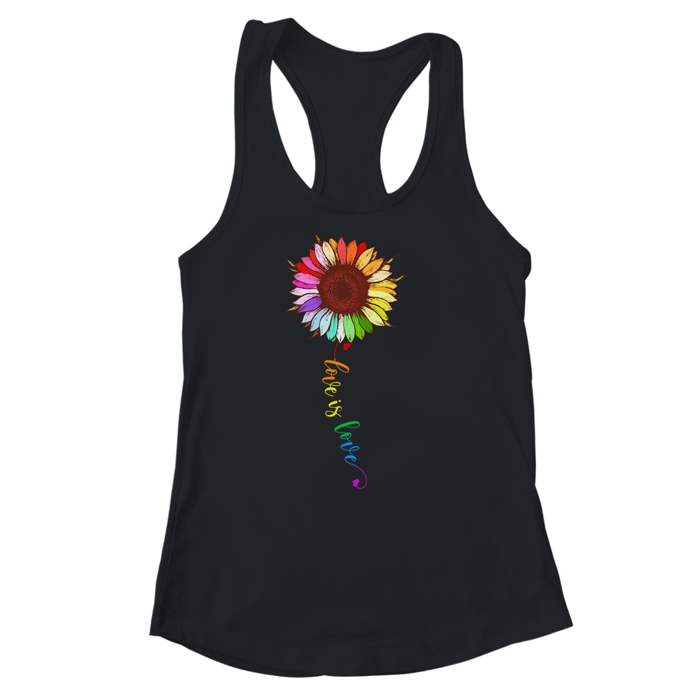 Rainbow Sunflower Love Is Love LGBT Gay Lesbian Pride Shirt & Tank Top | siriusteestore
