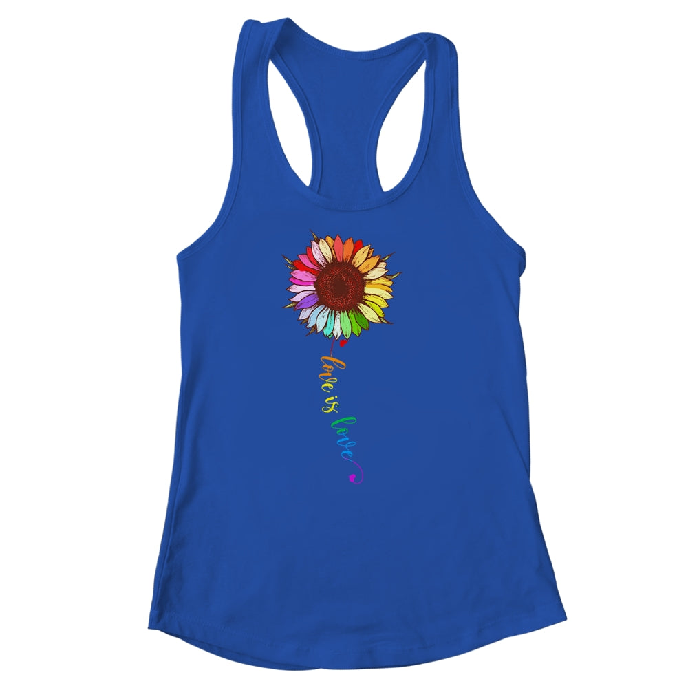 Rainbow Sunflower Love Is Love LGBT Gay Lesbian Pride Shirt & Tank Top | siriusteestore