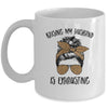 Raising My Husband Is Exhaust Messy Bun Life Leopard Mug | siriusteestore