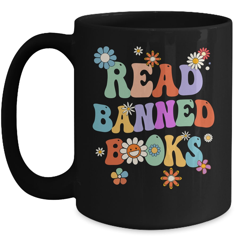 Read Banned Book Retro Bookaholic Book Lover Groovy Mug | siriusteestore