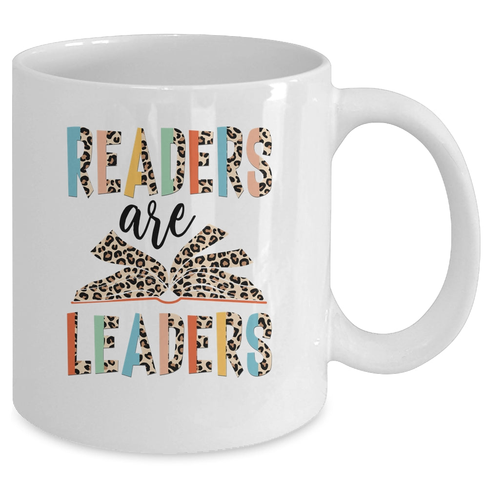 Readers Are Leaders Boho Leopard Book Lover Back To School Mug | siriusteestore