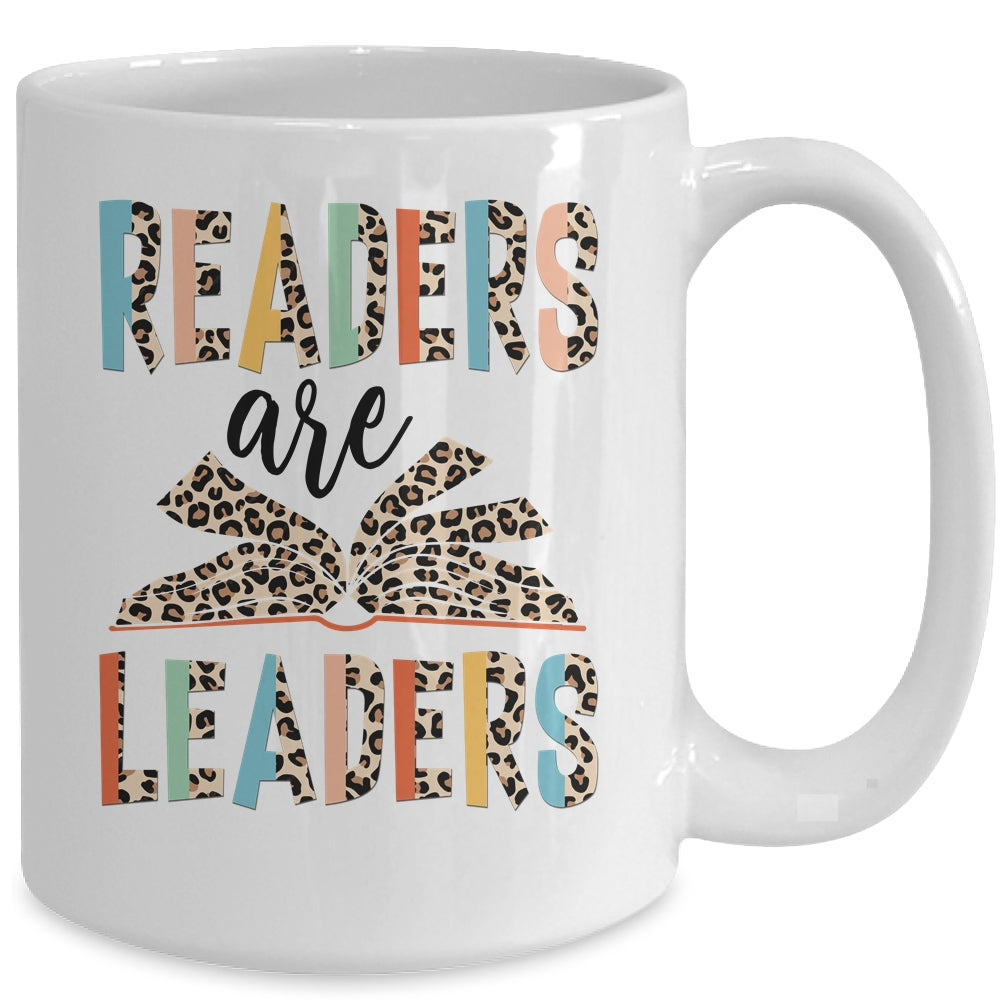 Readers Are Leaders Boho Leopard Book Lover Back To School Mug | siriusteestore