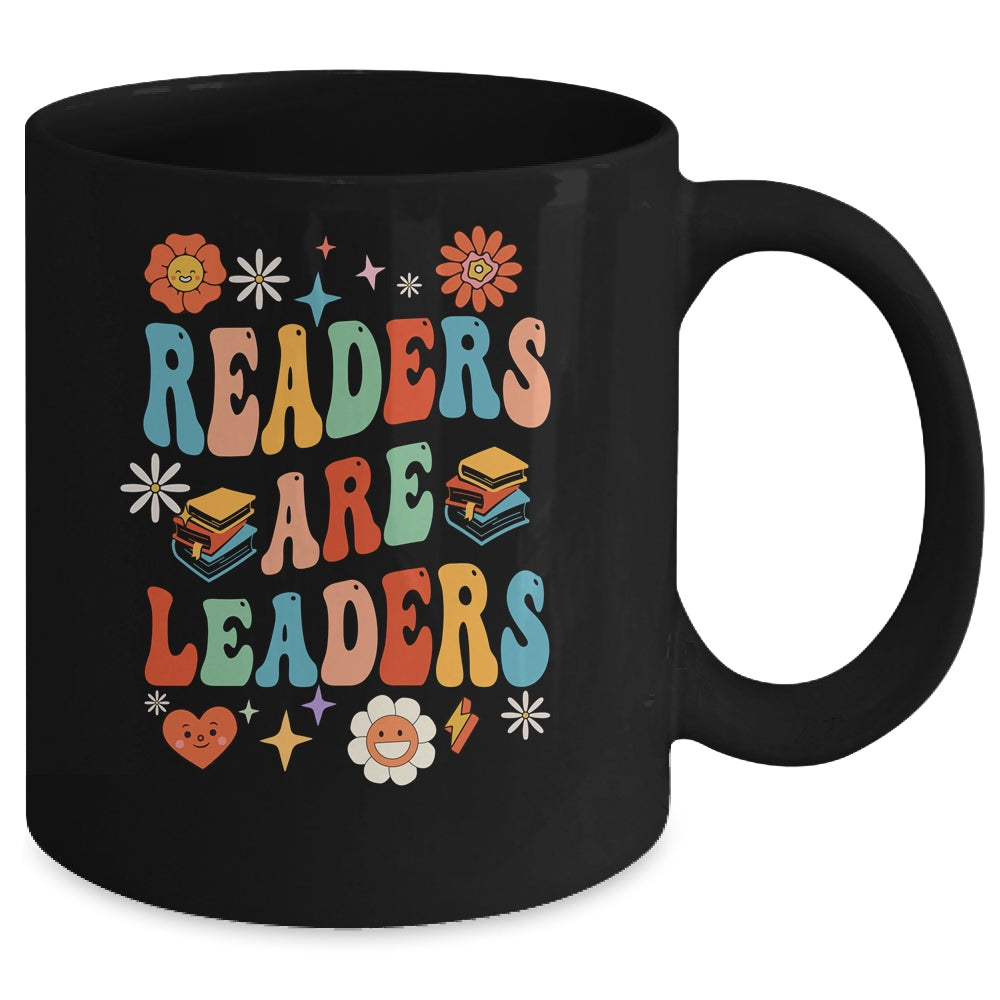 Readers Are Leaders Inspirational Teacher Book Lover Groovy Mug | siriusteestore