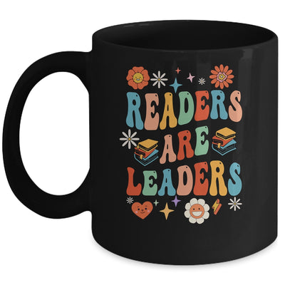 Readers Are Leaders Inspirational Teacher Book Lover Groovy Mug | siriusteestore