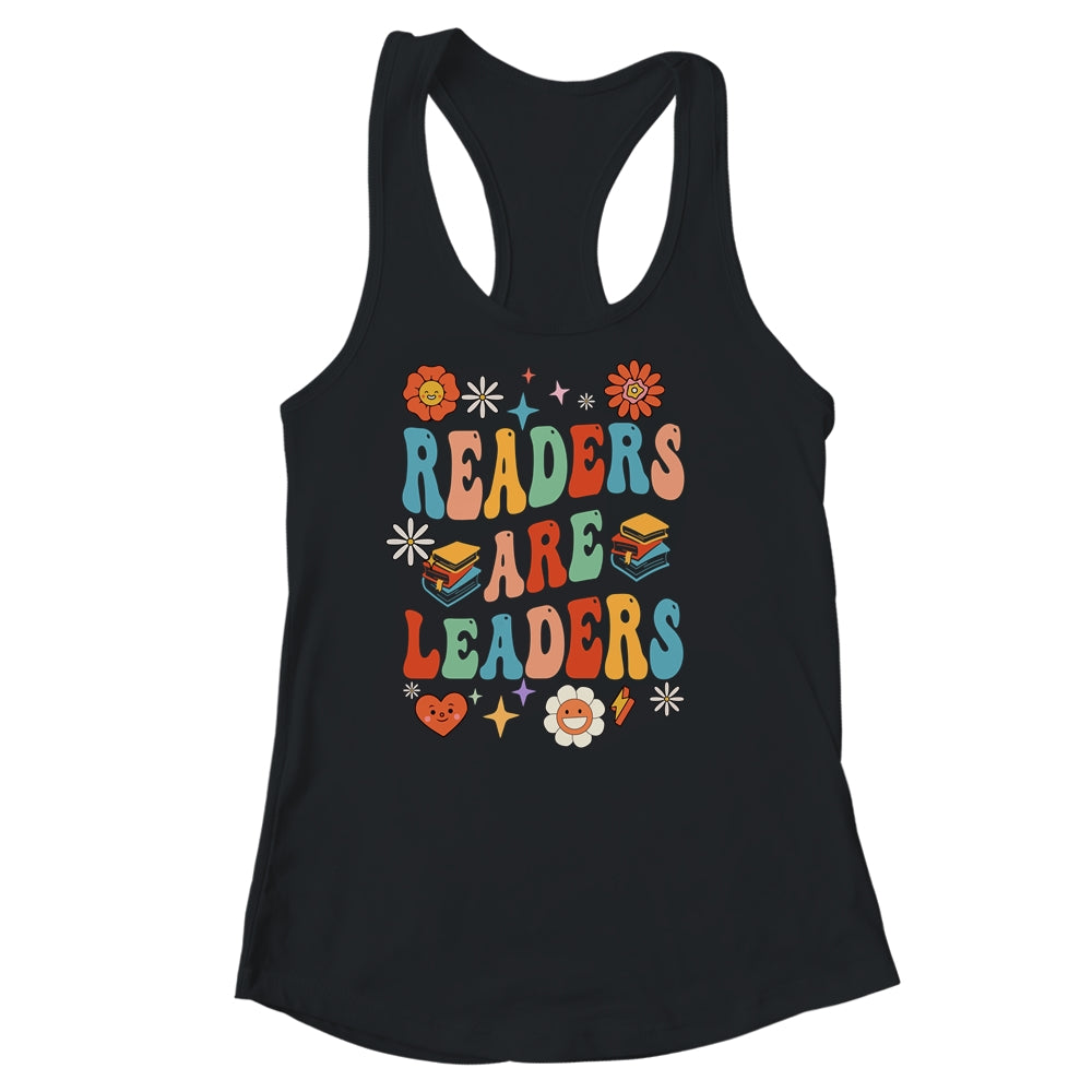Readers Are Leaders Inspirational Teacher Book Lover Groovy Shirt & Tank Top | siriusteestore