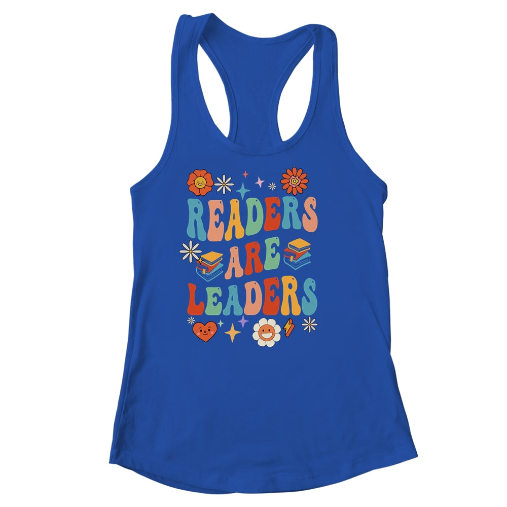 Readers Are Leaders Inspirational Teacher Book Lover Groovy Shirt & Tank Top | siriusteestore
