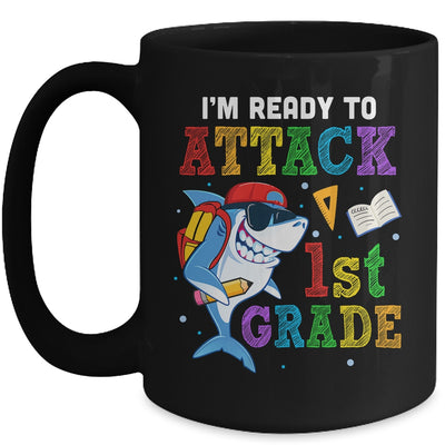 Ready To Attack 1st Grade Shark Back To School Mug | siriusteestore