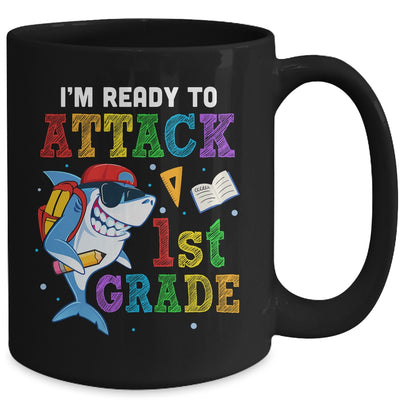Ready To Attack 1st Grade Shark Back To School Mug | siriusteestore