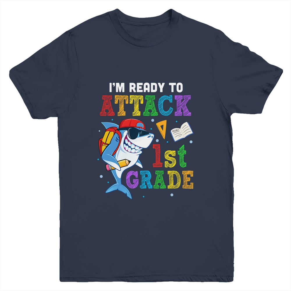 Ready To Attack 1st Grade Shark Back To School Youth Shirt | siriusteestore