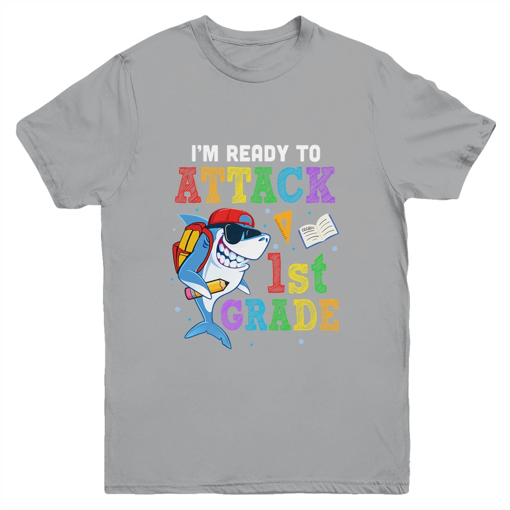 Ready To Attack 1st Grade Shark Back To School Youth Shirt | siriusteestore