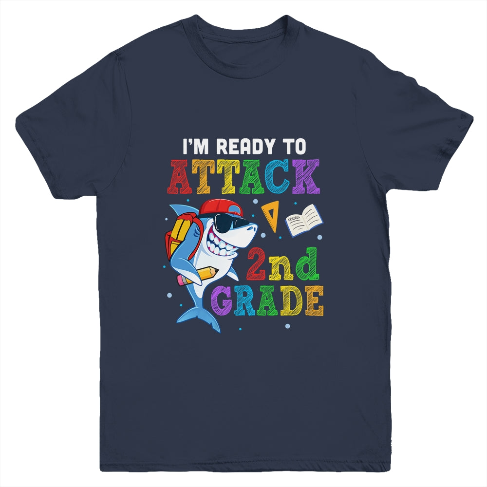 Ready To Attack 2nd Grade Shark Back To School Youth Shirt | siriusteestore