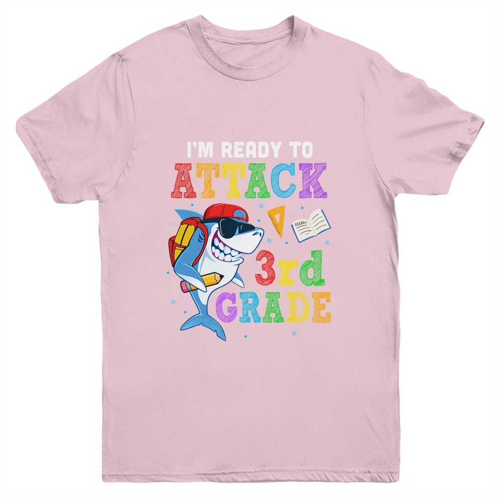 Ready To Attack 3rd Grade Shark Back To School Youth Shirt | siriusteestore