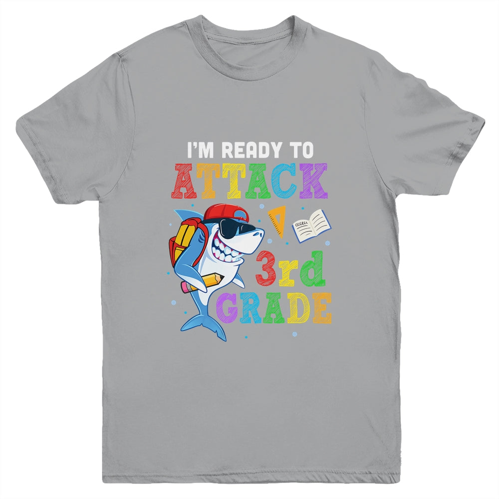 Ready To Attack 3rd Grade Shark Back To School Youth Shirt | siriusteestore