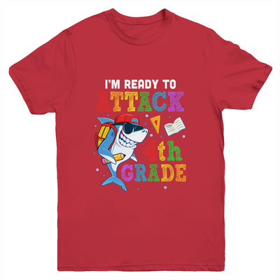 Ready To Attack 4th Grade Shark Back To School Youth Shirt | siriusteestore