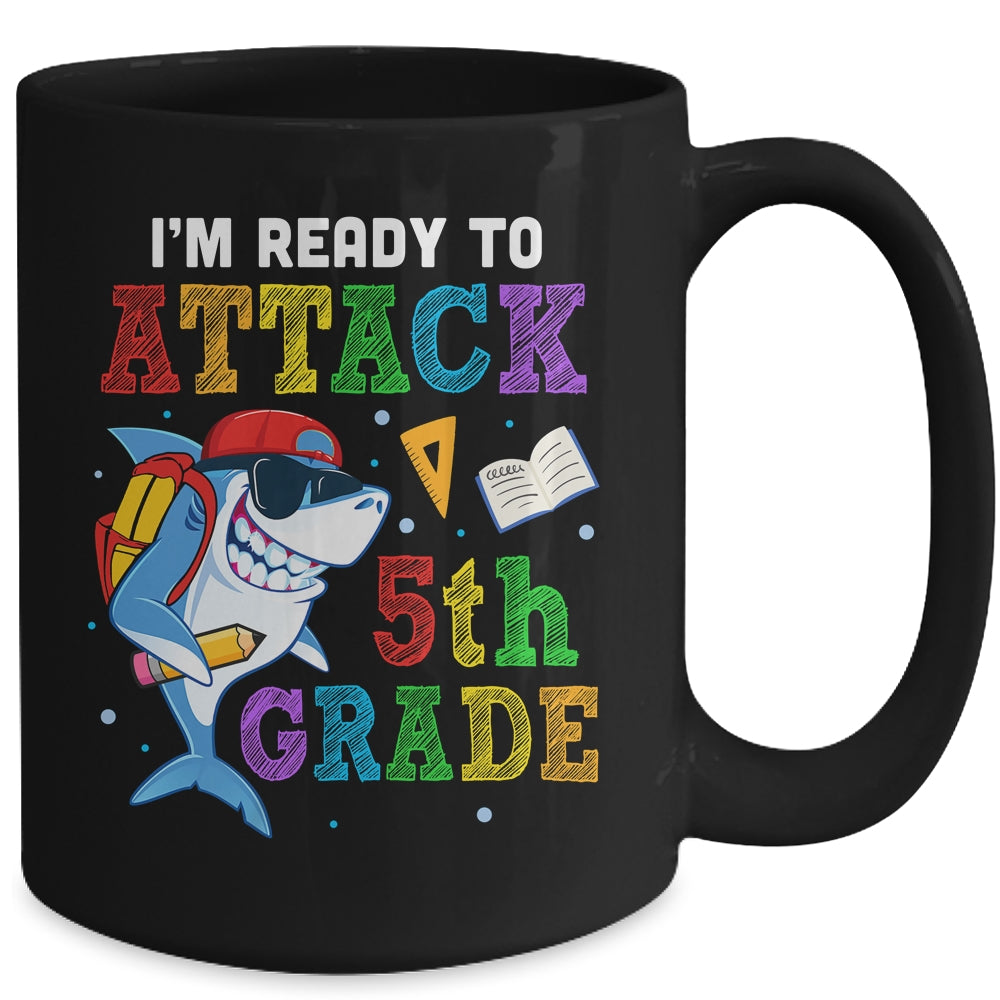 Ready To Attack 5th Grade Shark Back To School Mug | siriusteestore