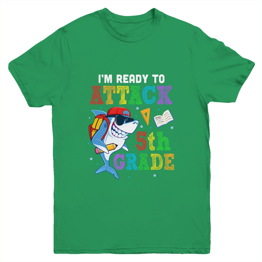 Ready To Attack 5th Grade Shark Back To School Youth Shirt | siriusteestore