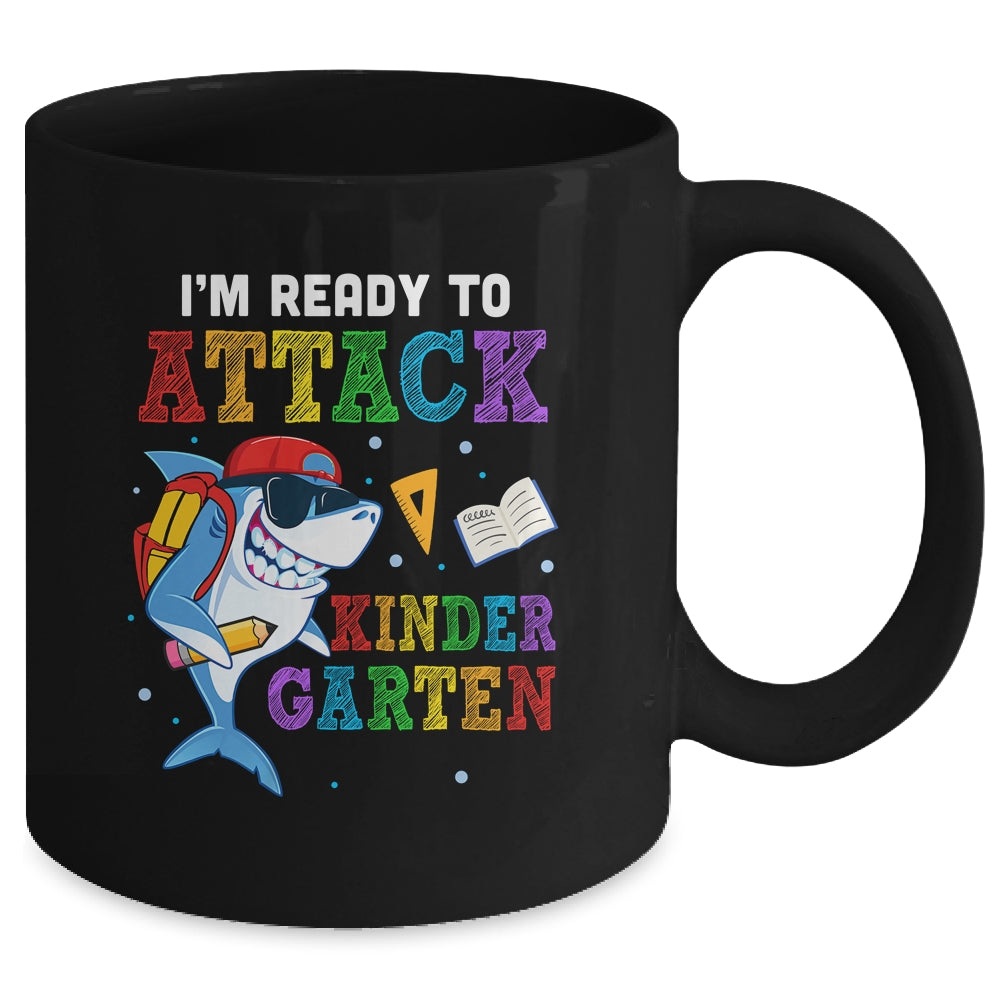 Ready To Attack Kindergarten Grade Shark Back To School Mug | siriusteestore