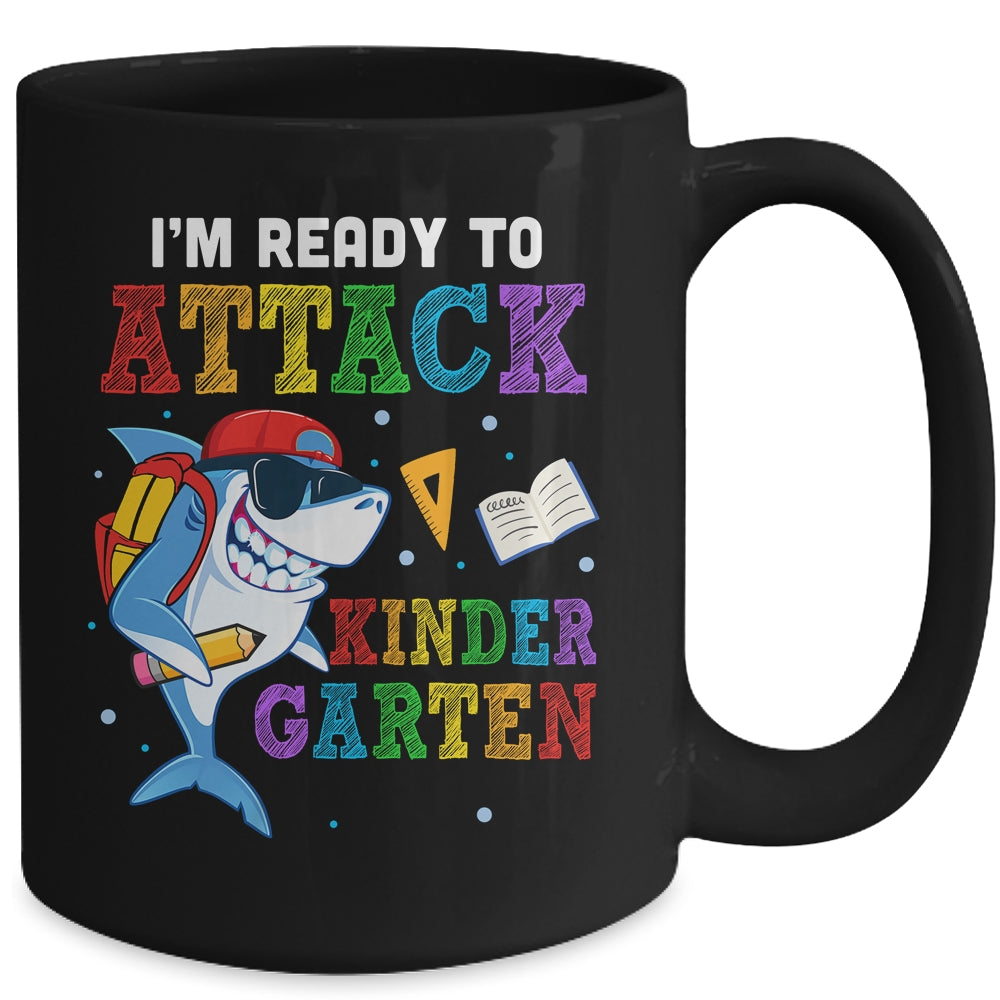 Ready To Attack Kindergarten Grade Shark Back To School Mug | siriusteestore
