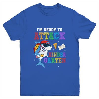 Ready To Attack Kindergarten Grade Shark Back To School Youth Shirt | siriusteestore